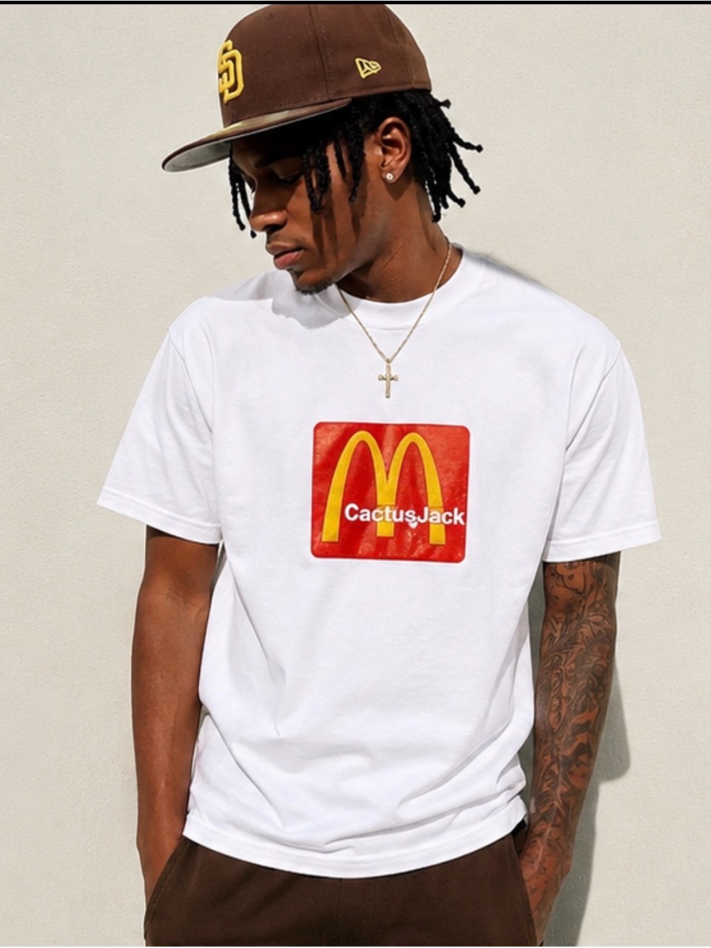 Cactus Jack by Travis Scott White Tee with Red & Yellow Logo